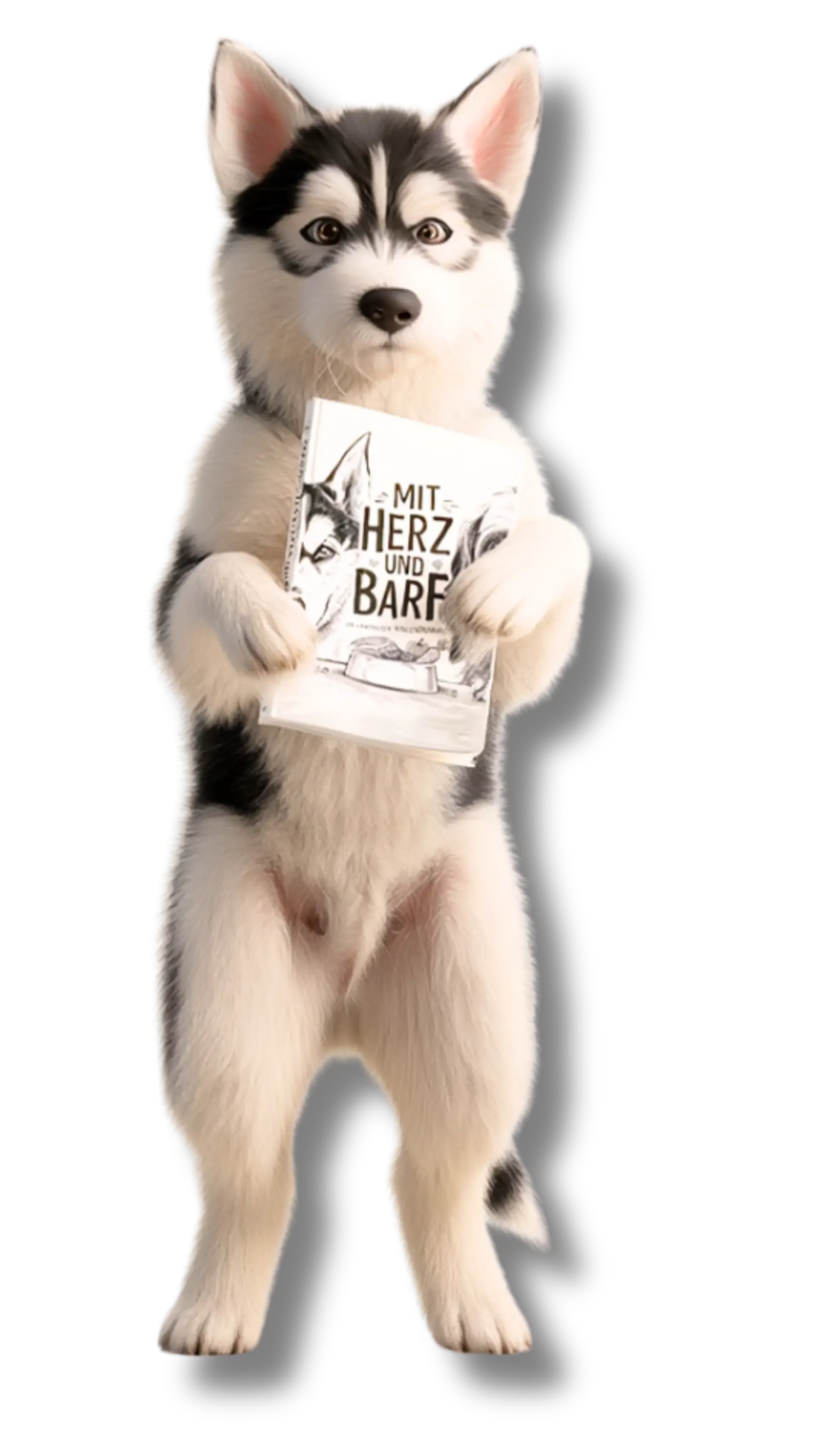Tilly mit dem Buch Mit Herz und Barf – BARF-Ratgeber für Hundebesitzer